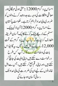 Ehsaas Program 12000 Online Apply: Latest Portal Update for 2024