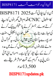Complete Process for BISP 8171 Online Apply August 2025