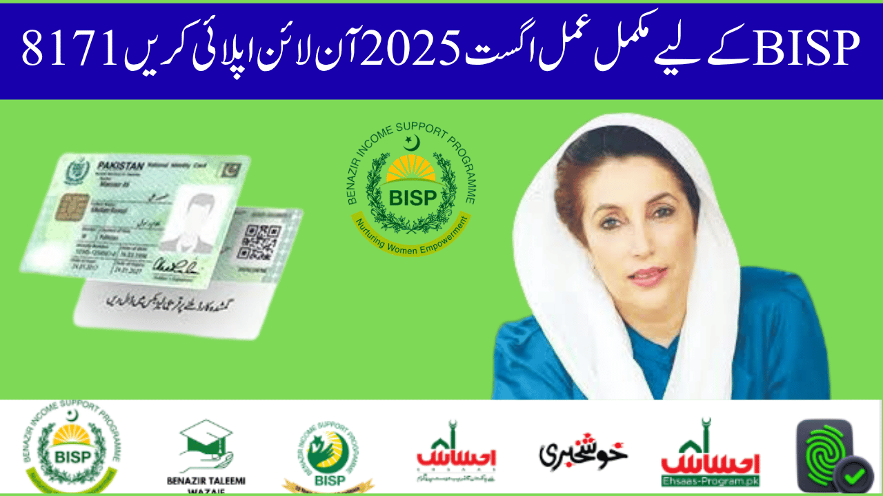 Complete Process for BISP 8171 Online Apply August 2025 – CNIC Status and Payment Info