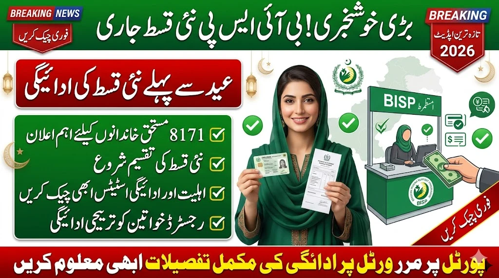 Big Update: BISP 8171 New Installment Date Announced – Eid Relief Payments Start for Poor Families in Pakistan