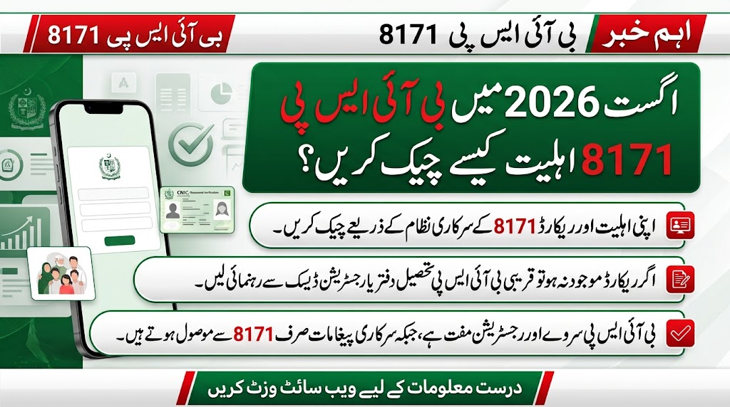 BISP 8171 Eligibility Check August 2026: Latest Update